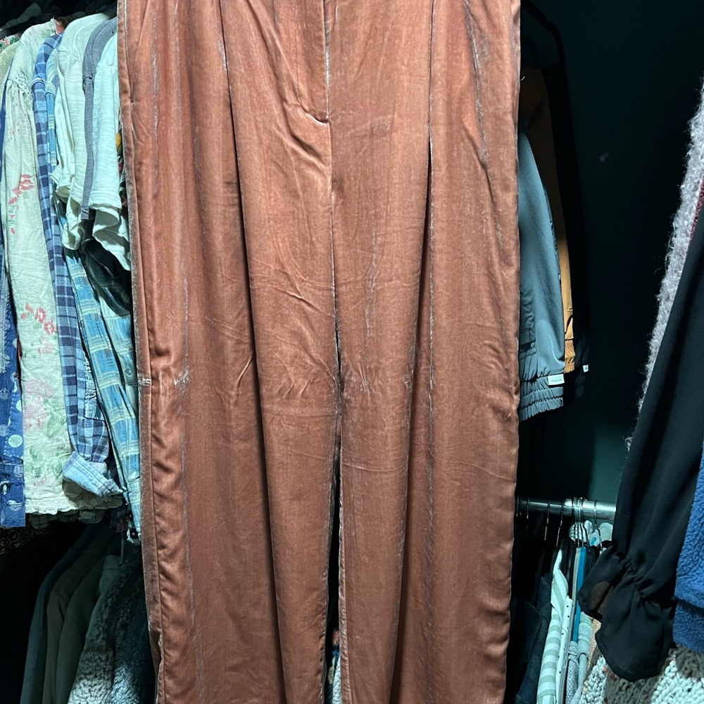 Loft Blush Velvet Pants Size 8 NWOT
